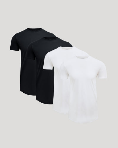 Tall Pima Cotton Blend Curved Hem Crew
