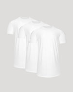 All White Tall Active Curved Hem Crew 3-Pack