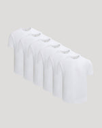 All White Short Classic Curved Hem Crew 6-Pack