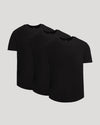 All Black Short Classic Curved Hem Crew 3-Pack