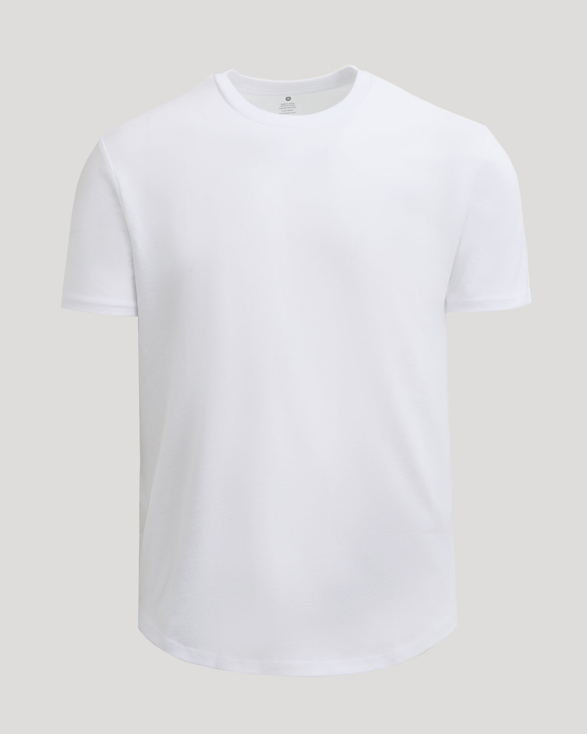 White Short Classic Curved Hem Crew