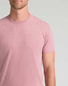True ClassicMan wearing Light Heather Boysenberry Classic Crew Neck T-shirt.