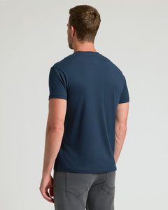 True ClassicRear view of man in Classic Crews 6-Pack navy T-shirt.
