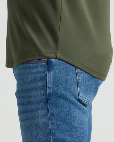 Pima Cotton Blend Crew ‑ Curved Hem