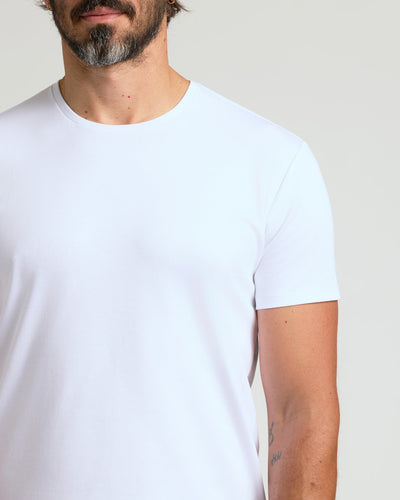 Pima Cotton Blend Crew ‑ Curved Hem