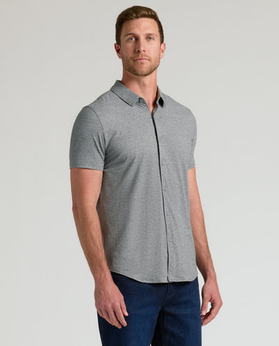 Camisa tejida cómoda manga corta