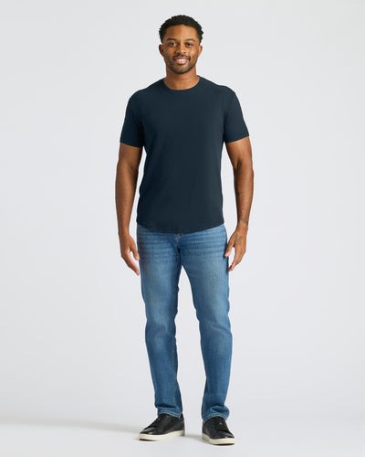 Classic Curved Hem Crew Neck