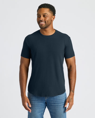 Classic Curved Hem Crew Neck