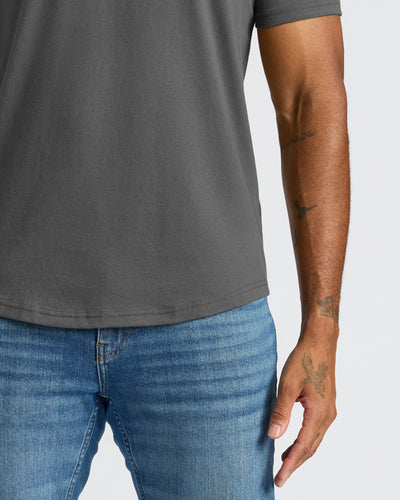 Classic Curved Hem Crew Neck