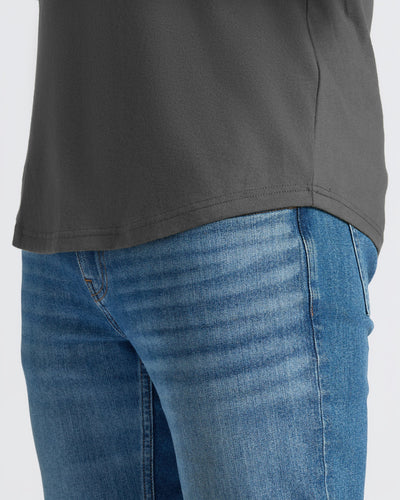 Classic Curved Hem Crew Neck