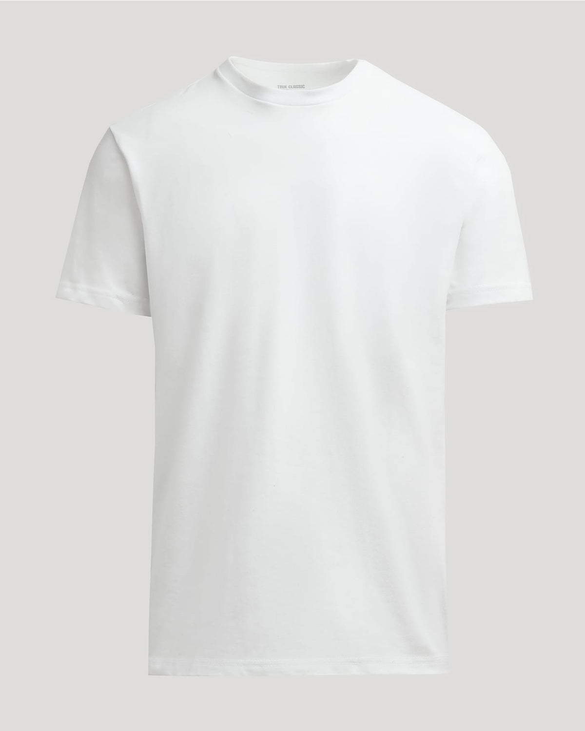 White t-shirt on a light gray background
