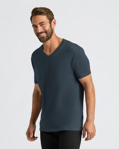 True ClassicMan wearing Seasonal Classic V-Neck 3-Pack T-shirt, smiling.