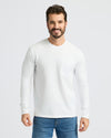 Man wearing Black & White Heavyweight Long Sleeve Pocket Crew 2-Pack.