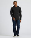 Man in All Black Tall Long Sleeve Crew 3-Pack outfit.