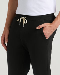 True ClassicBlack Tall Fleece French Terry Joggers with ribbed waistband and drawstring.