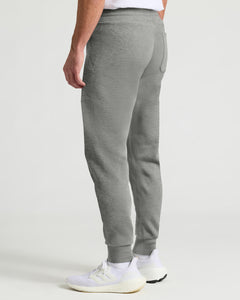 True ClassicMedium Heather Gray Joggers with White Sneakers.