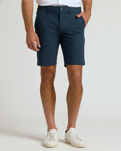 True Classic7 Navy & Black Chino Shorts 2-Pack with casual white sneakers.