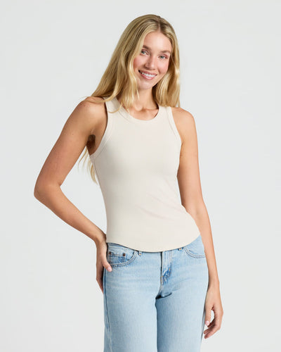 Ribbed High Neck Tank