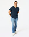 Navy Short Classic Curved Hem Crew