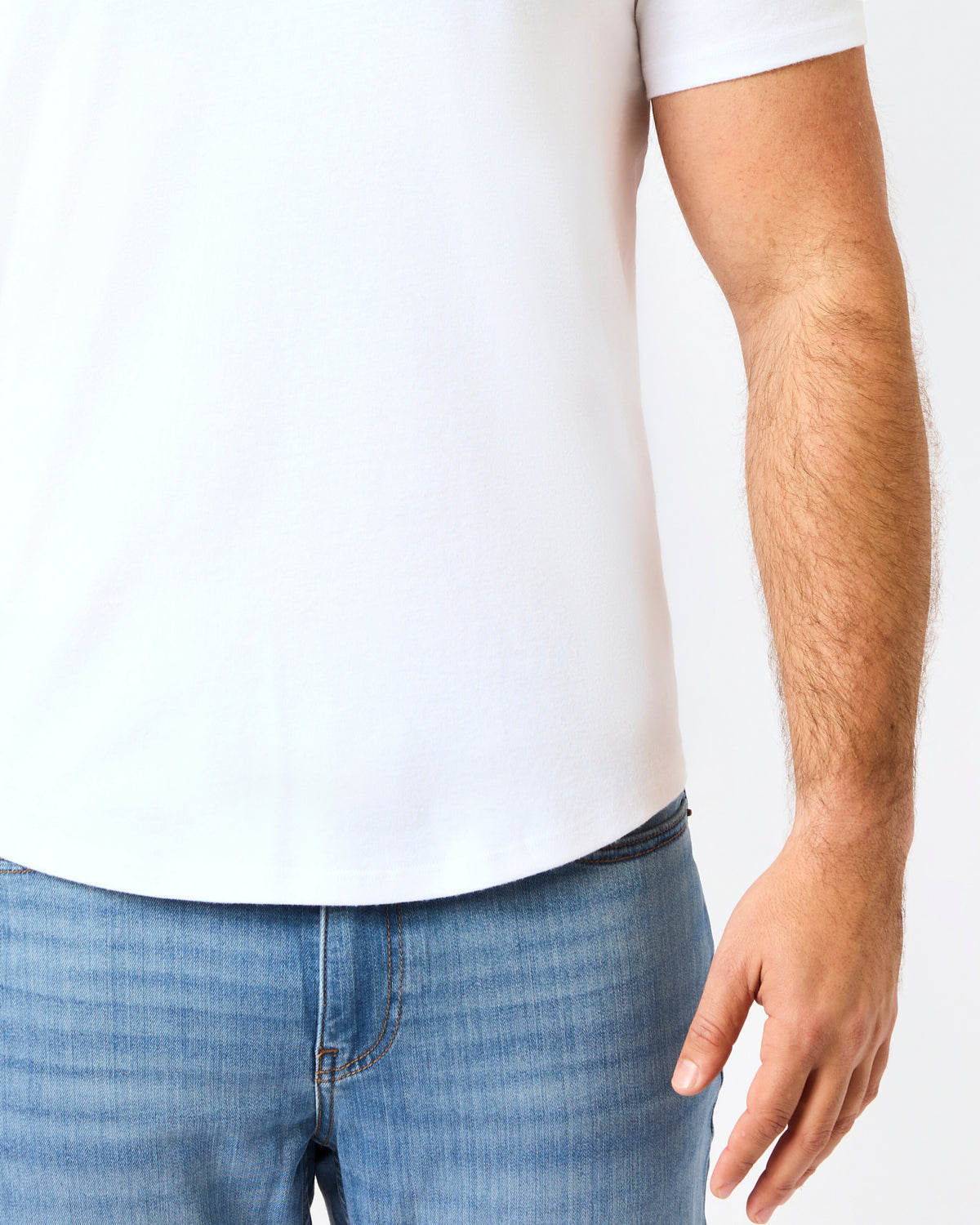 All White Short Classic Curved Hem Crew 10-Pack