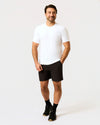 White Short Active Crew Neck