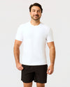 White Short Active Crew Neck