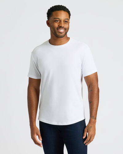Classic Curved Hem Crew Neck