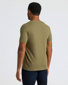 True ClassicMan wearing Classic V-Neck, back view against plain backdrop.