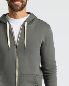 True ClassicMan wearing Carbon Fleece French Terry Zip Hoodie.