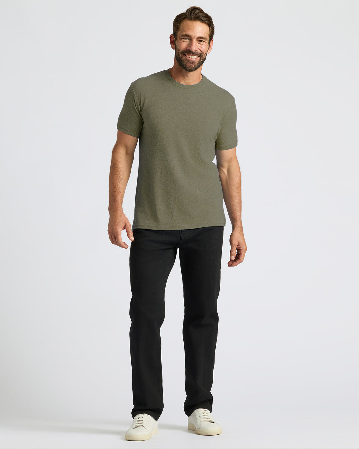 Heather Military Green Classic Crew Neck