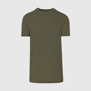 True ClassicMilitary Green Tall Straight Hem Crew Neck T-Shirt displayed flat.